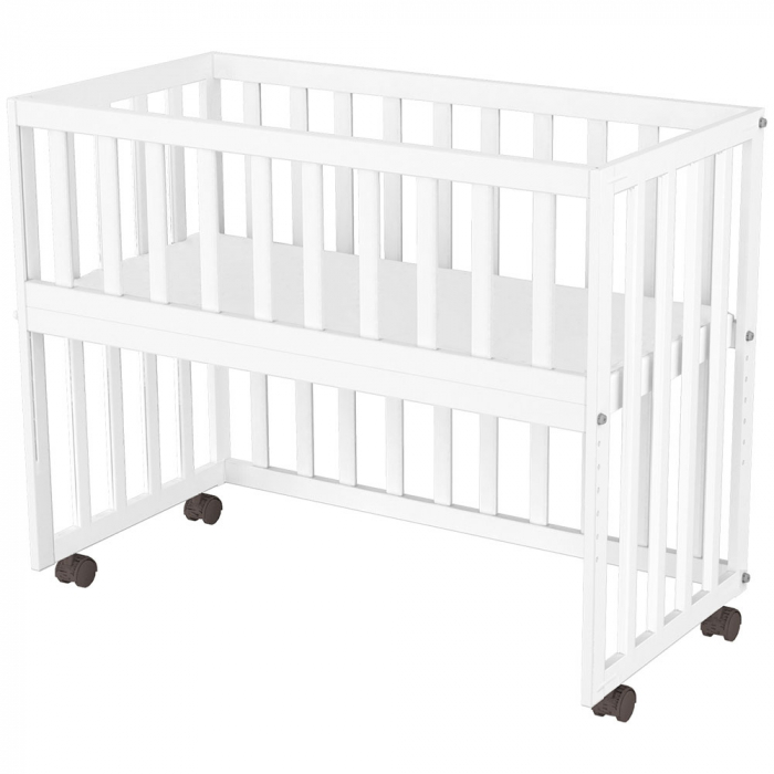 Patut copii din lemn co-sleeper Hubners Matei 94x46 cm alb [1]