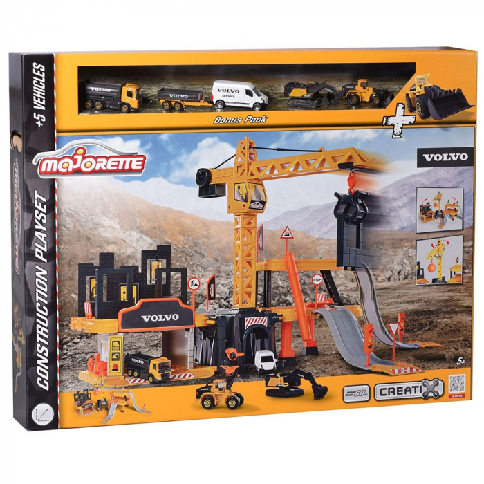 Pista de masini Majorette Creatix Construction cu 5 masinute Volvo [8]
