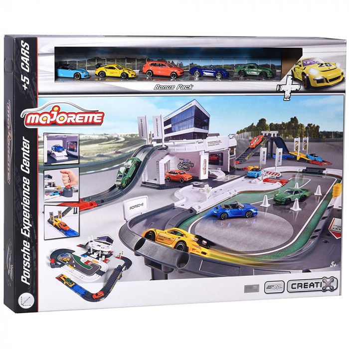 Pista de masini Majorette Creatix Porsche Experience Center cu 5 masinute [5]
