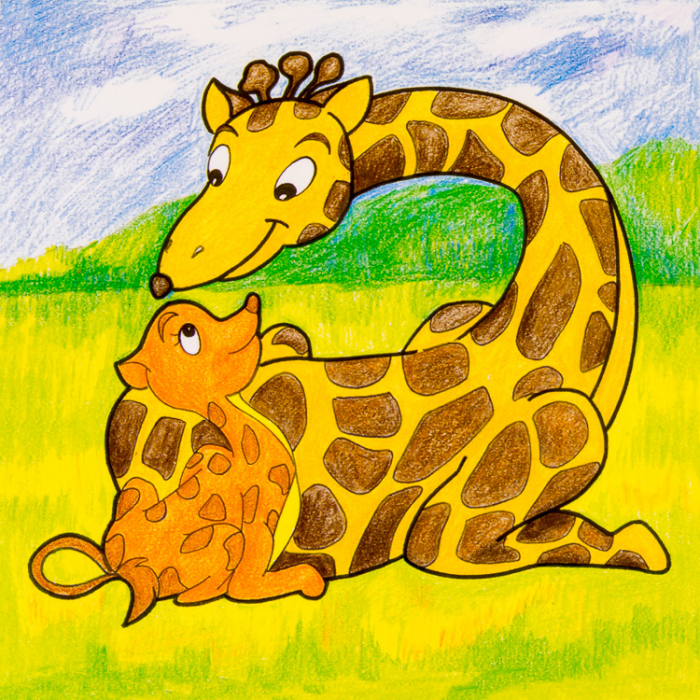 Puzzle cuburi din lemn 9 piese cu animale şi puiuţii lor [4]