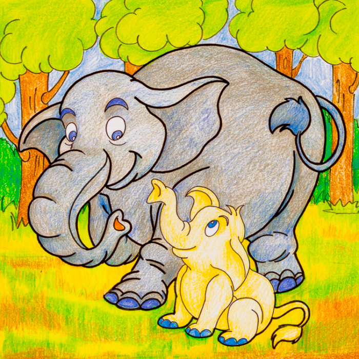 Puzzle cuburi din lemn 9 piese cu animale şi puiuţii lor [5]