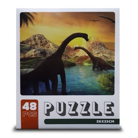 Puzzle din carton 48 piese cu dinosaur - Brachirosaurus [2]