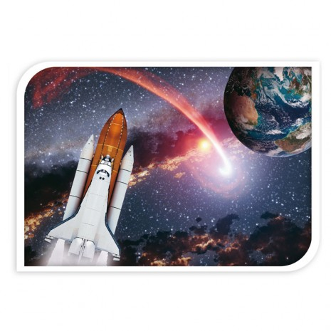 Puzzle din carton 48 piese cu nava spatiala [3]