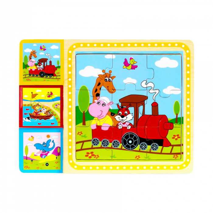 Puzzle din lemn cu 3 imagini (9 piese) [3]