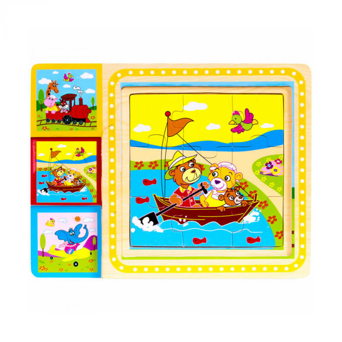 Puzzle din lemn cu 3 imagini (9 piese) [2]