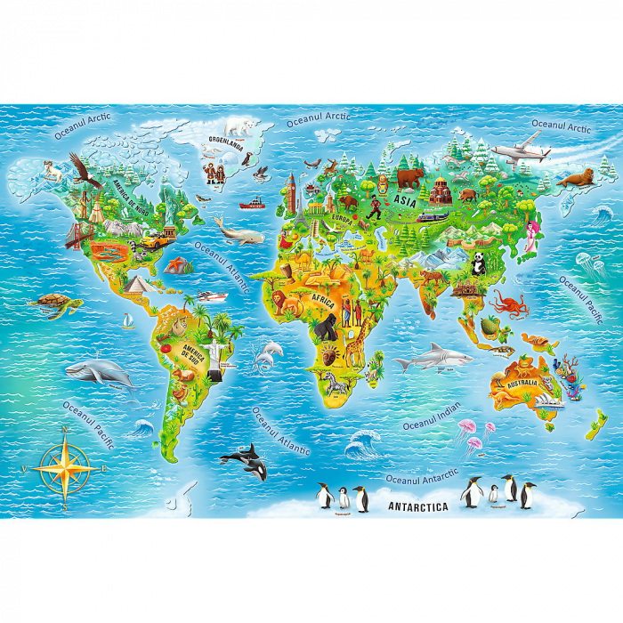 Puzzle educativ cu harta lumii 104 piese [2]