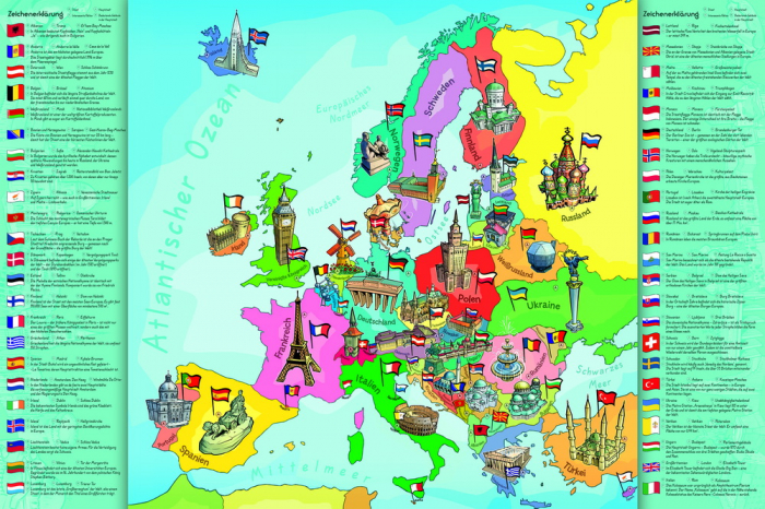 Puzzle educativ 200 piese cu harta Europei - limba germana [2]