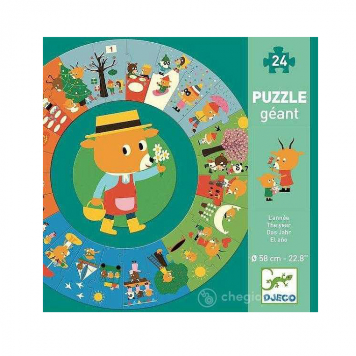 Puzzle gigant circular 24 piese Djeco, anotimpurile [2]