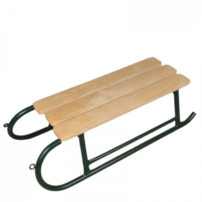 Sanie clasica din lemn si metal pentru copii verde [1]