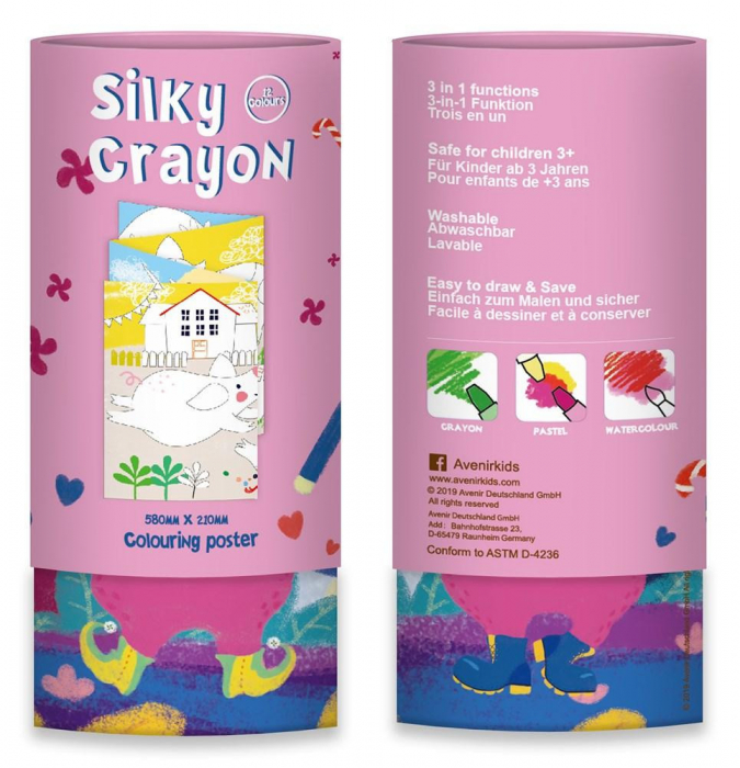 Set creativ creta 3 in 1 cu poster de colorat cu iepuras [5]