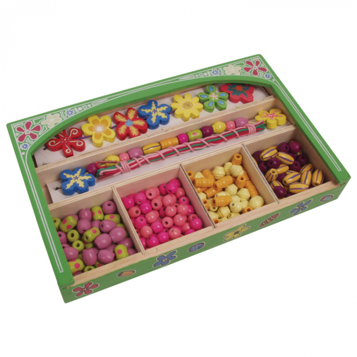 Set creativ de confectionat bijuterii din margele din lemn, Viga Toys [4]