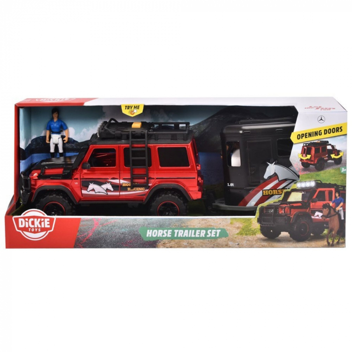 Set Dickie Toys Horse Trailer masina Mercedes-Benz AMG 500 cu remorca si figurine [6]