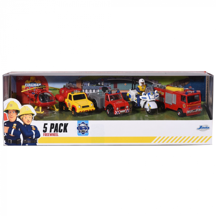 Set Jada Toys Fireman Sam 5 Pack cu 4 masinute,1 elicopter si 1 figurina [7]