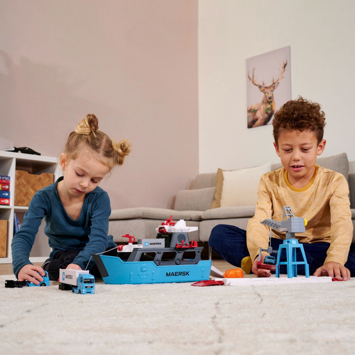 Set Majorette Creatix Logistic Freight Ship cu nava, camion si macara [5]