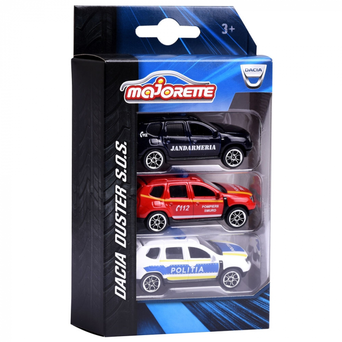 Set Majorette Dacia Duster SOS cu masina de jandarmerie, salvare si politie [2]