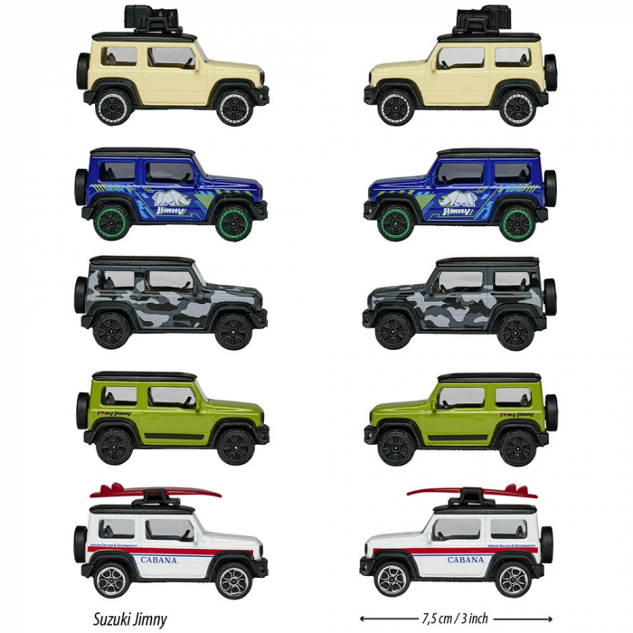 Set Majorette Suzuki Jimny cu 5 masinute din metal [3]