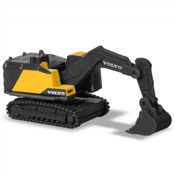 Set Majorette Volvo camion cu remorca, camion basculant, buldozer si excavator [2]