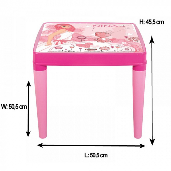 Set Masuta cu 2 scaune pentru copii Pilsan Hobby Study Table pink [2]
