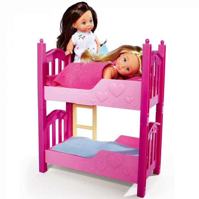Set Simba Evi Love 2 Floor Bed cu 2 papusi 12 cm si pat supraetajat [3]