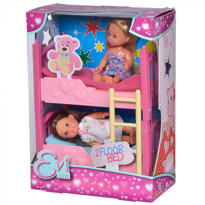 Set Simba Evi Love 2 Floor Bed cu 2 papusi 12 cm si pat supraetajat [5]