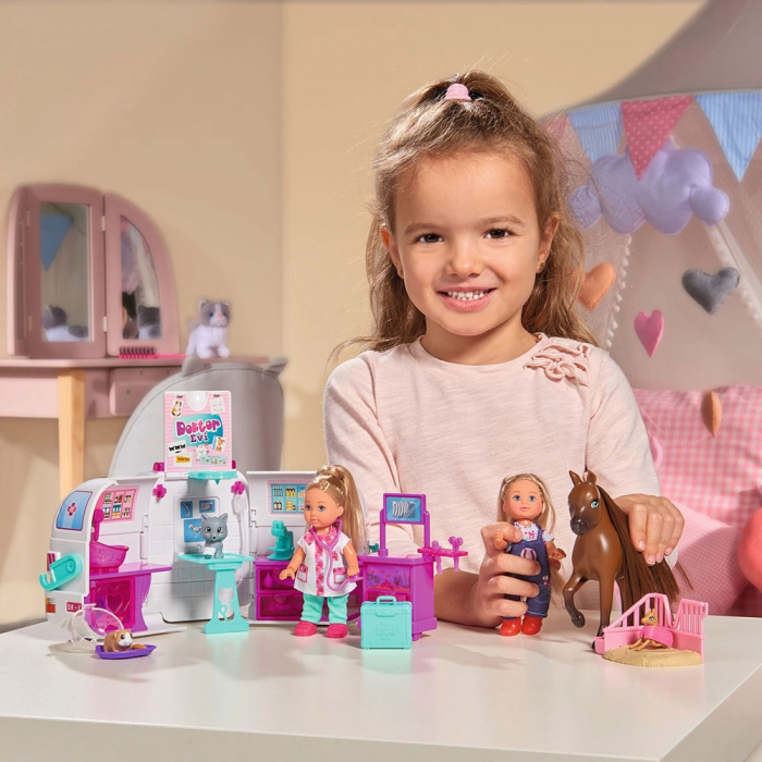 Set Simba Evi Love Doctor Evi 2 in 1 Vet Mobile masina cu papusa 12 cm si accesorii [14]