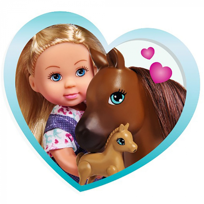 Set Simba Evi Love Doctor Evi Welcome Horse papusa 12 cm cu figurina cal si accesorii [2]