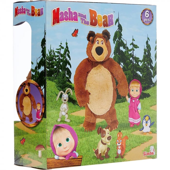Set Simba Masha and the Bear Masha 12 cm cu ursulet de plus 25 cm si 4 animale [4]