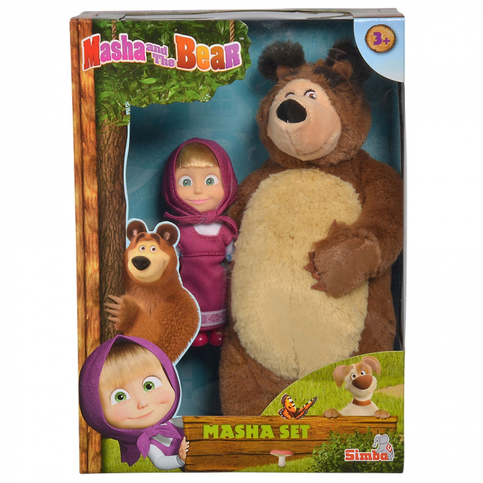 Set Simba Masha and The Bear papusa Masha 12 cm si ursulet de plus 25 cm [3]