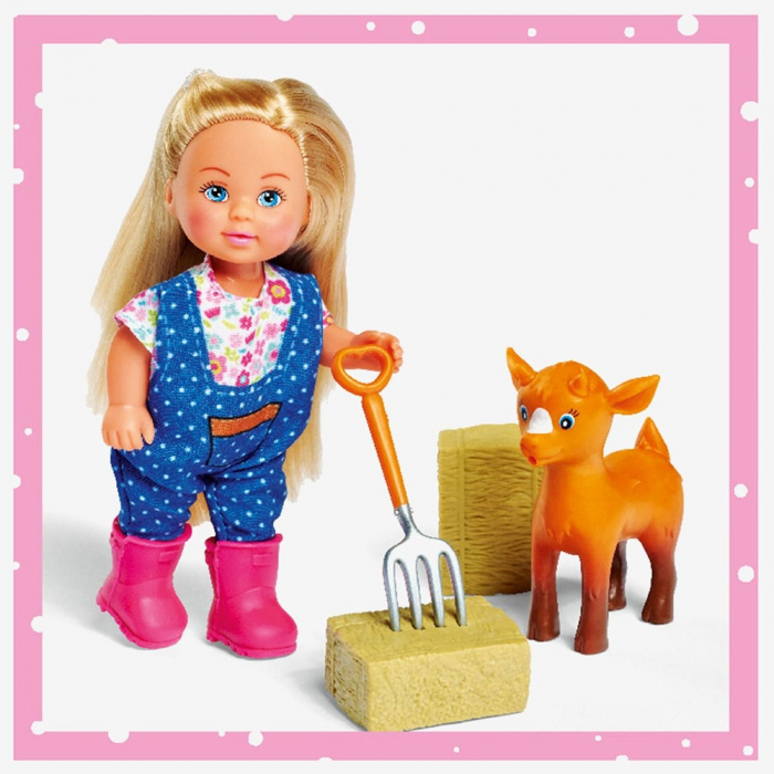 Set Simba Papusa Evi Love 12 cm, tractor cu remorca si accesorii [5]