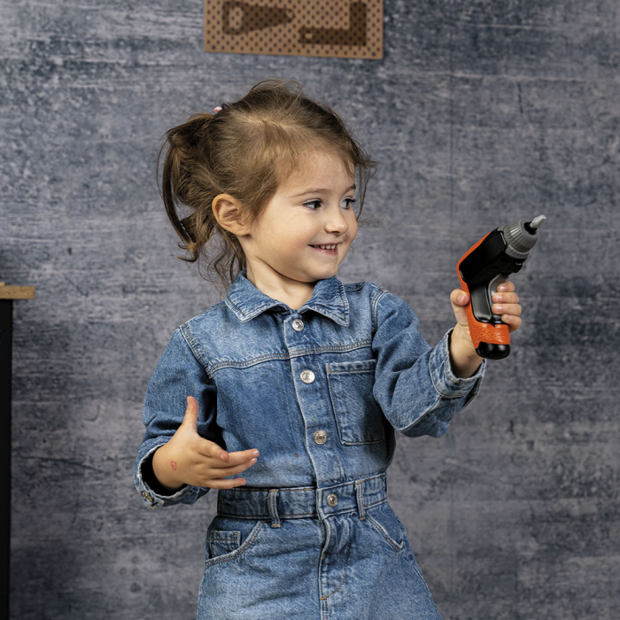 Set Smoby Camion si bormasina mecanica Black & Decker Bricolo Truck + Mini Drill cu 60 accesorii [4]