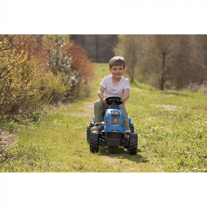 Tractor cu pedale si remorca Smoby Farmer XL albastru [4]