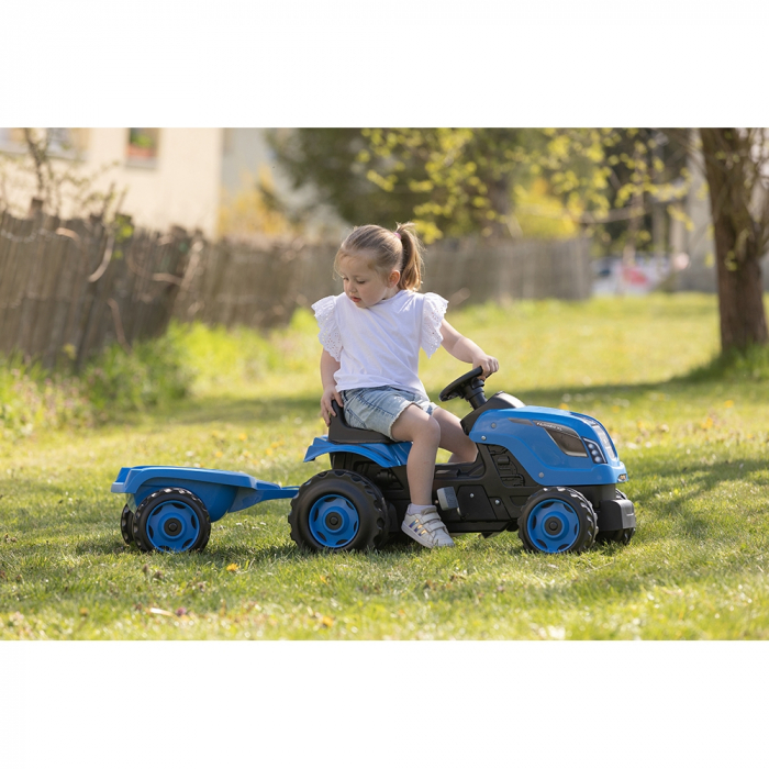 Tractor cu pedale si remorca Smoby Farmer XL albastru [7]