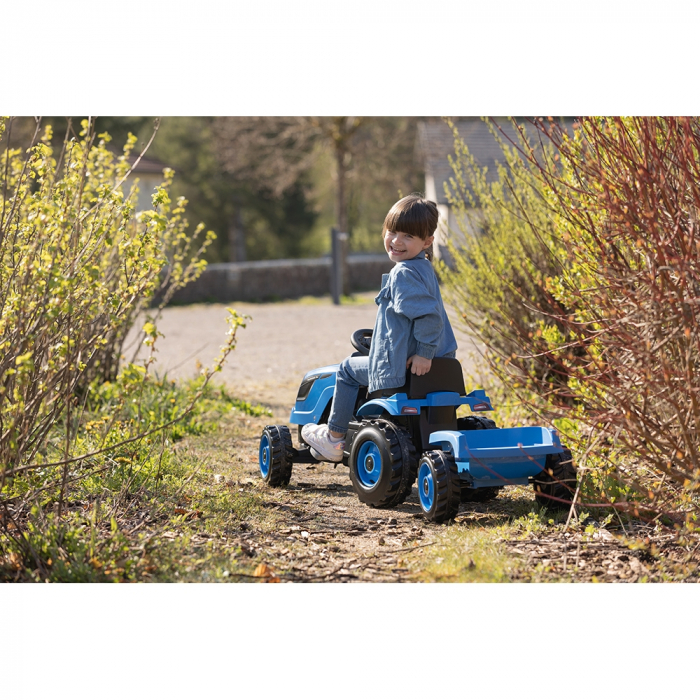 Tractor cu pedale si remorca Smoby Farmer XL albastru [8]