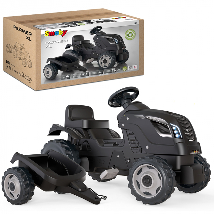 Tractor cu pedale si remorca Smoby Farmer XL negru [12]