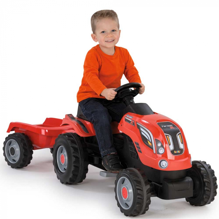 Tractor cu pedale si remorca Smoby Farmer XL rosu [7]