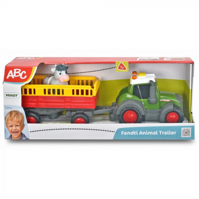 Tractor Dickie Toys Happy Fendt Animal Trailer cu remorca si figurina vaca [8]