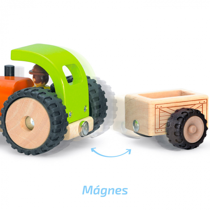 Tractor din lemn cu remorca detasabila, Wonderworld [2]