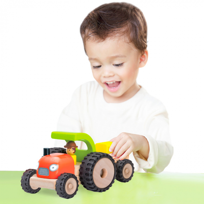 Tractor din lemn cu remorca detasabila, Wonderworld [4]