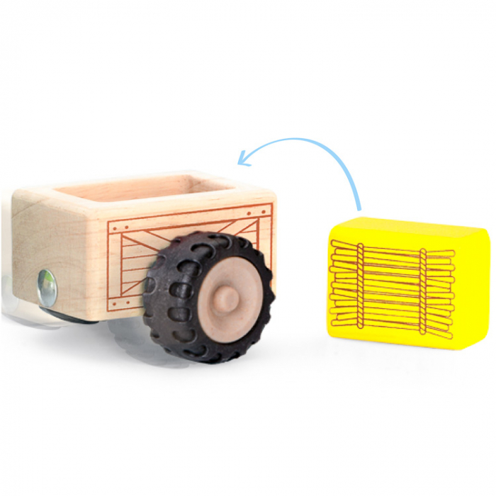 Tractor din lemn cu remorca detasabila, Wonderworld [3]