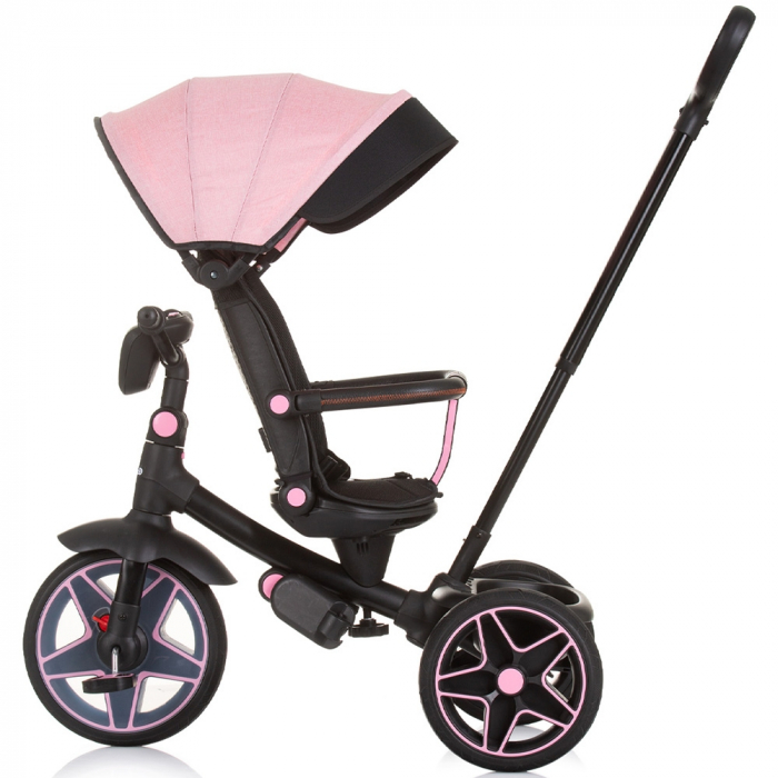 Tricicleta cu copertina si sezut reversibil Chipolino Derby flamingo [5]