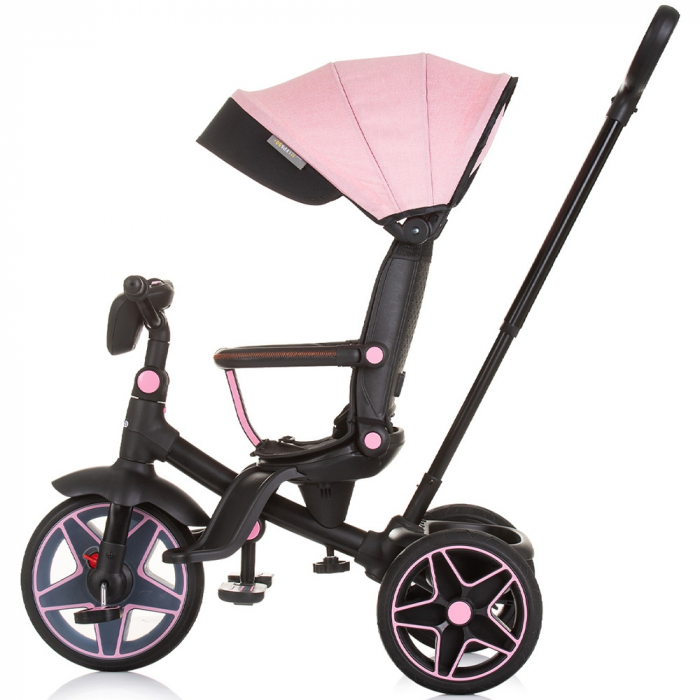 Tricicleta cu copertina si sezut reversibil Chipolino Derby flamingo [3]