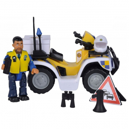ATV Simba Fireman Sam Police cu figurina Malcolm si accesorii [4]