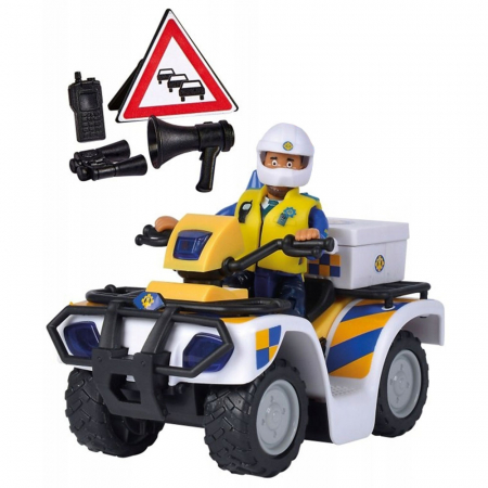 ATV Simba Fireman Sam Police cu figurina Malcolm si accesorii [3]