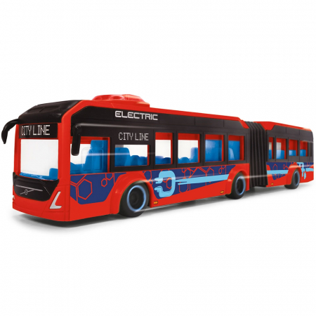 Autobuz Dickie Toys Volvo City Bus 40 cm rosu [4]