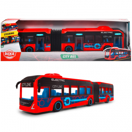 Autobuz Dickie Toys Volvo City Bus 40 cm rosu [11]