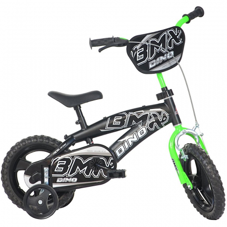 Bicicleta copii Dino Bikes 12' BMX negru si verde [0]