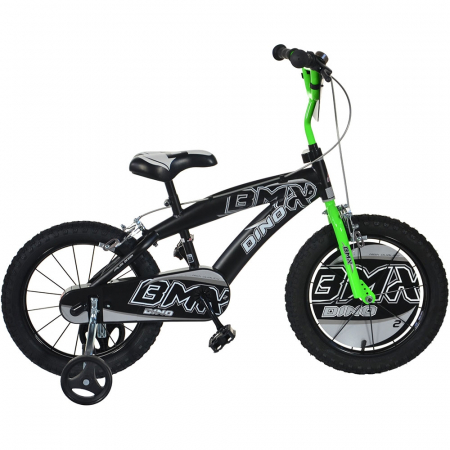 Bicicleta copii Dino Bikes 14' BMX negru si verde [0]