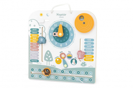 JUCĂRII EDUCATIVE - Calendar educativ din lemn in limba maghiara, PolarB