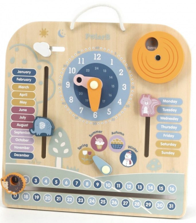 Calendar educativ din lemn in limba engleza, PolarB