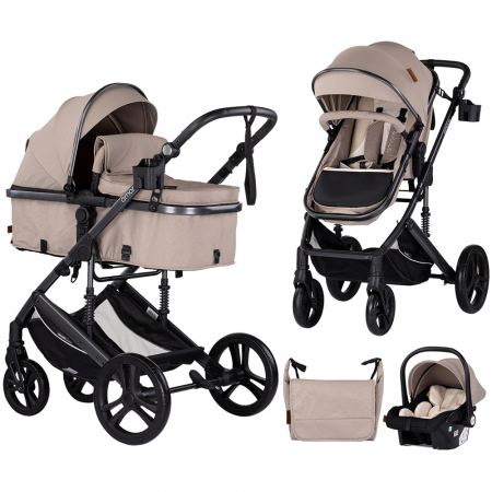 CĂRUCIOARE COPII - Carucior Chipolino Amore 3 in 1 tiramisu